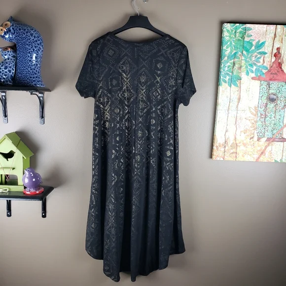 Lularoe RARE elegant gold black maxi dress large - Picture 4 of 7